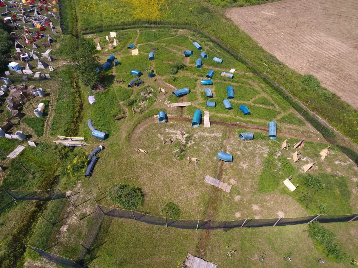 Arena Mocy - Największe pole paintballowe w Polsce z lotu ptaka